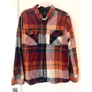 Mens ROARK Revival Classic Fit Plaid Brushed Cotton Casual Button Flannel Size L